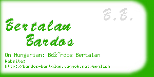 bertalan bardos business card